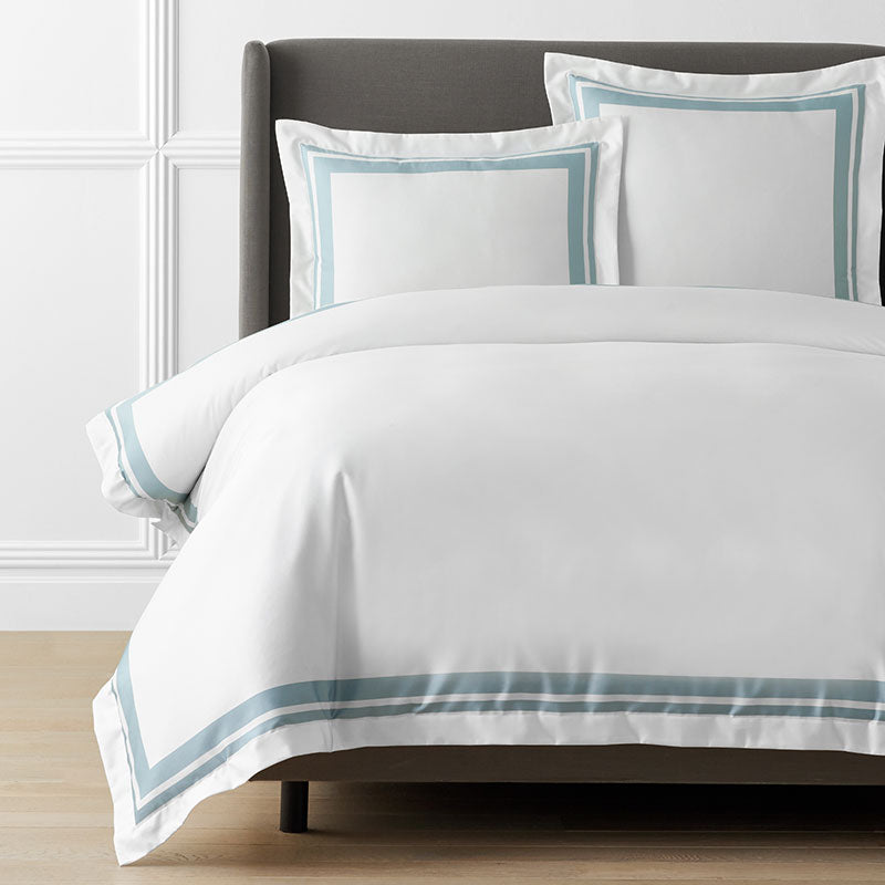 Double Border Premium Smooth Supima® Cotton Wrinkle-Free Sateen Duvet Cover