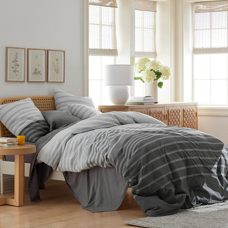 T-Shirt Soft Jersey Knit Stripe Yarn-Dyed Comforter Set
