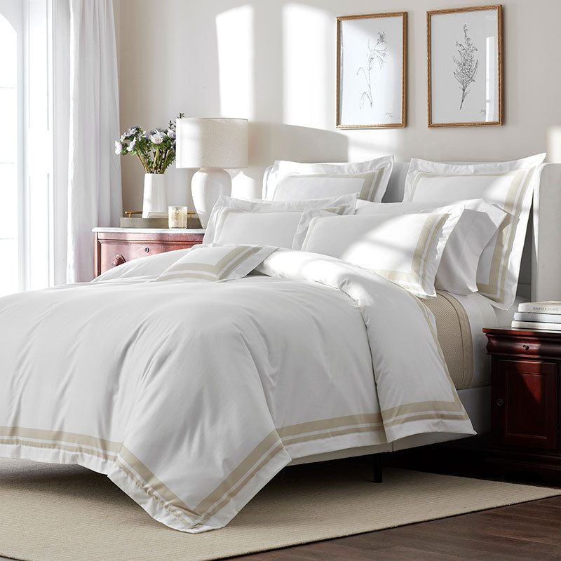 Double Border Premium Smooth Supima® Cotton Wrinkle-Free Sateen Duvet Cover