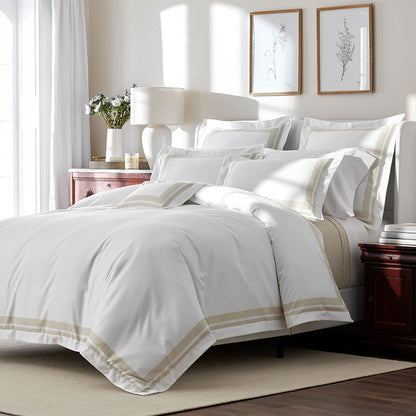 Double Border Premium Smooth Supima® Cotton Wrinkle-Free Sateen Duvet Cover