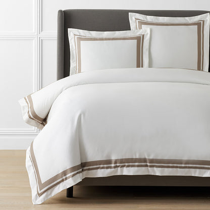 Double Border Premium Smooth Supima® Cotton Wrinkle-Free Sateen Duvet Cover
