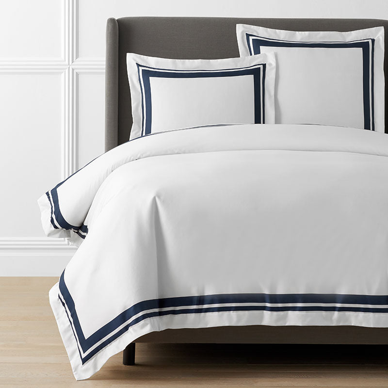 Double Border Premium Smooth Supima® Cotton Wrinkle-Free Sateen Duvet Cover