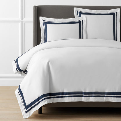Double Border Premium Smooth Supima® Cotton Wrinkle-Free Sateen Duvet Cover