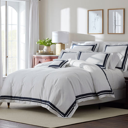Double Border Premium Smooth Supima® Cotton Wrinkle-Free Sateen Duvet Cover