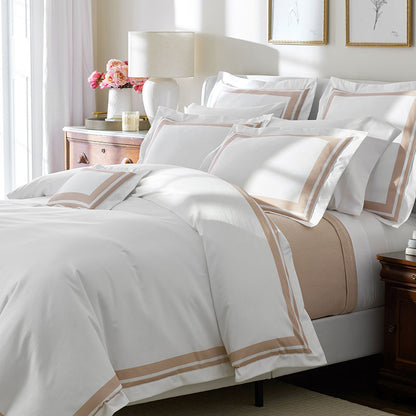 Double Border Premium Smooth Supima® Cotton Wrinkle-Free Sateen Duvet Cover
