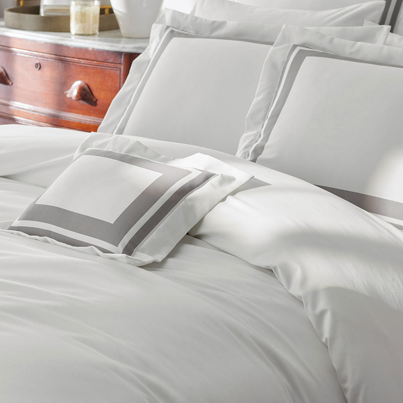 Double Border Premium Smooth Supima® Cotton Wrinkle-Free Sateen Duvet Cover