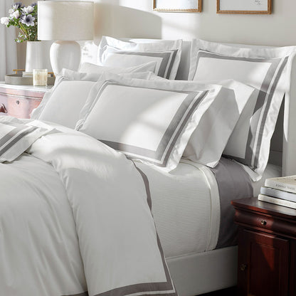 Double Border Premium Smooth Supima® Cotton Wrinkle-Free Sateen Duvet Cover