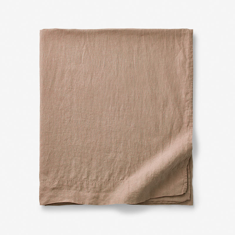 Premium Breathable Washed Linen Solid Flat Bed Sheet