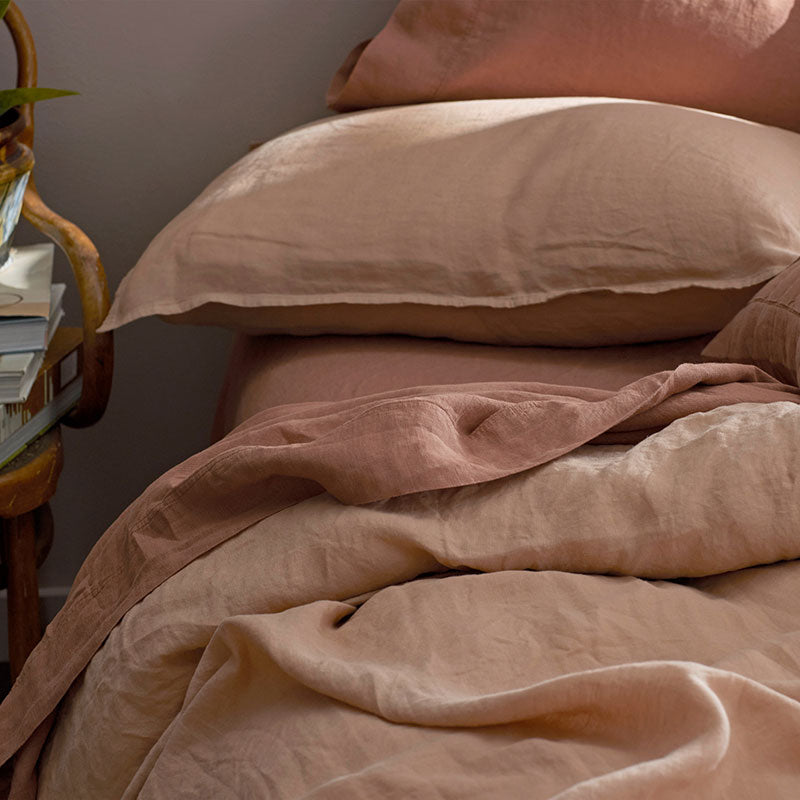 Premium Breathable Washed Linen Solid Pillowcase Set