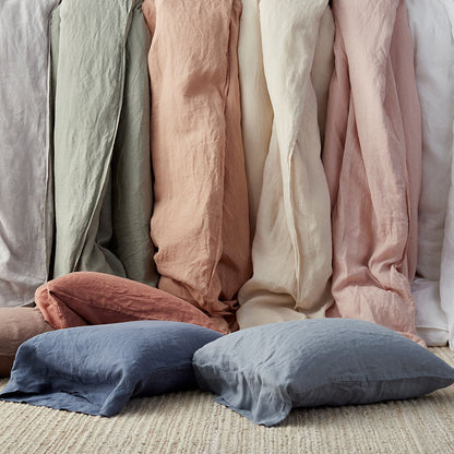 Premium Breathable Washed Linen Solid Pillowcase Set