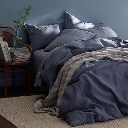 Premium Breathable Washed Linen Solid Duvet Cover