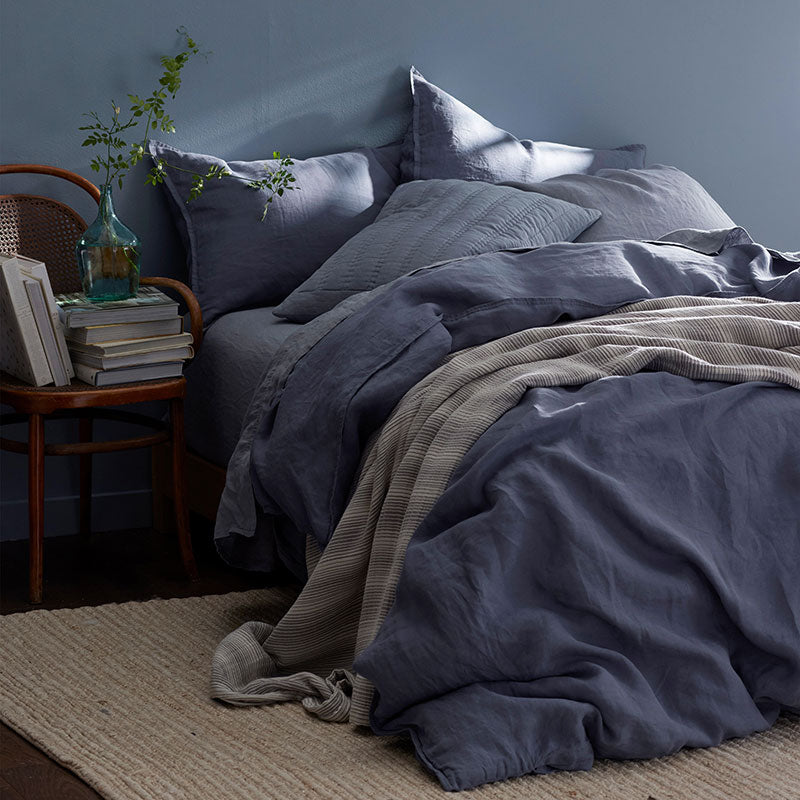 Premium Breathable Washed Linen Solid Flat Bed Sheet