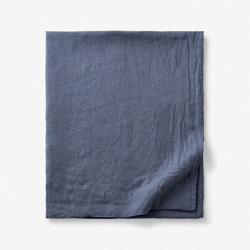 Premium Breathable Washed Linen Solid Flat Bed Sheet