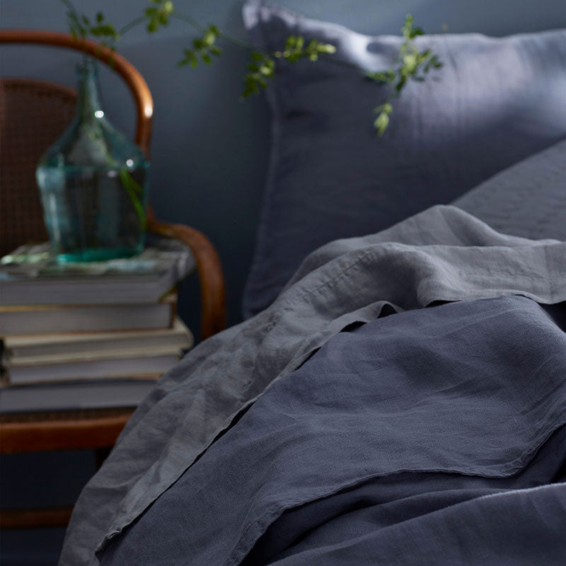 Premium Breathable Washed Linen Solid Flat Bed Sheet