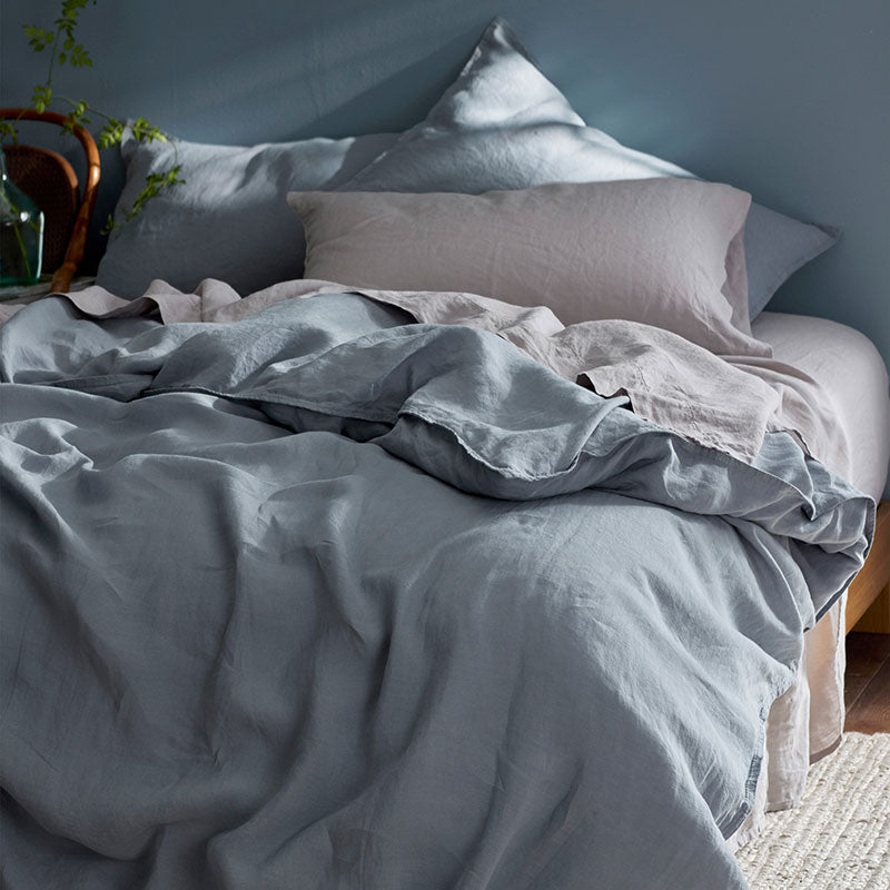 Premium Breathable Washed Linen Solid Duvet Cover