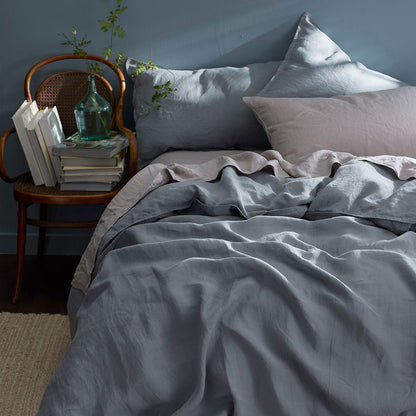 Premium Breathable Washed Linen Solid Flat Bed Sheet