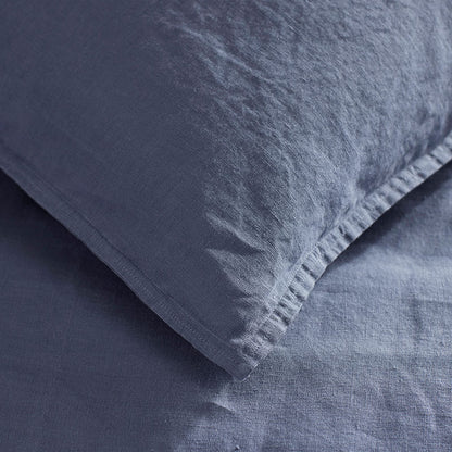 Premium Breathable Washed Linen Solid Flat Bed Sheet