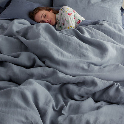 Premium Breathable Washed Linen Solid Duvet Cover