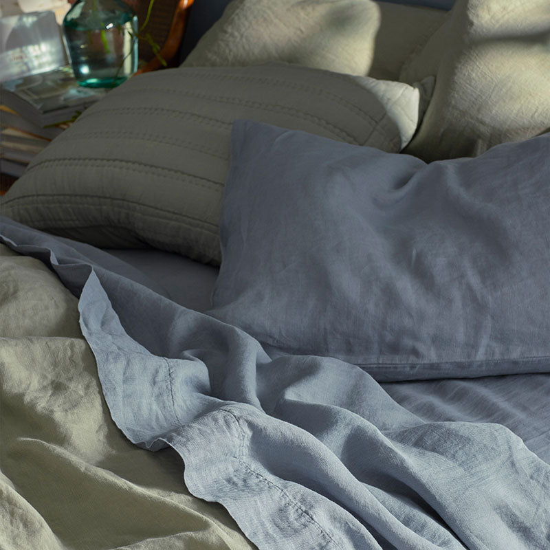 Premium Breathable Washed Linen Solid Duvet Cover