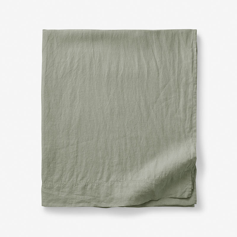 Premium Breathable Washed Linen Solid Flat Bed Sheet
