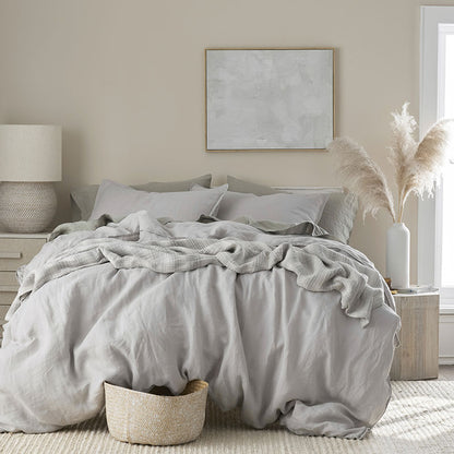 Premium Breathable Washed Linen Solid Pillowcase Set