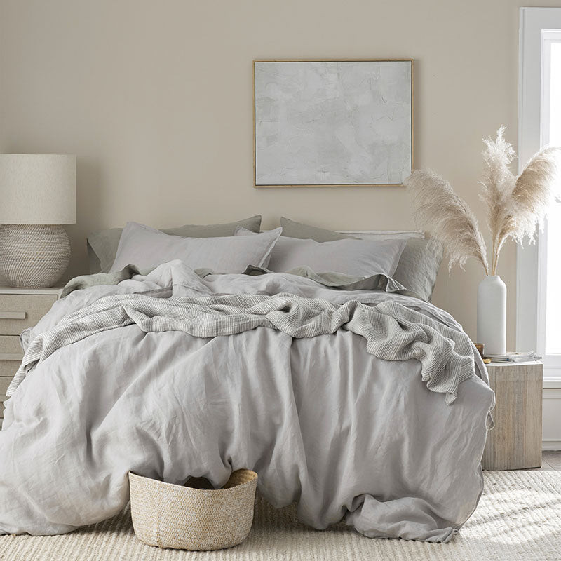 Premium Breathable Washed Linen Solid Flat Bed Sheet