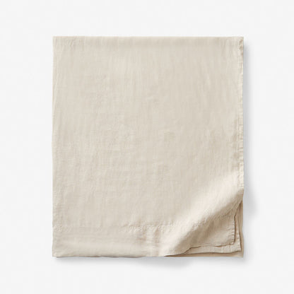 Premium Breathable Washed Linen Solid Flat Bed Sheet