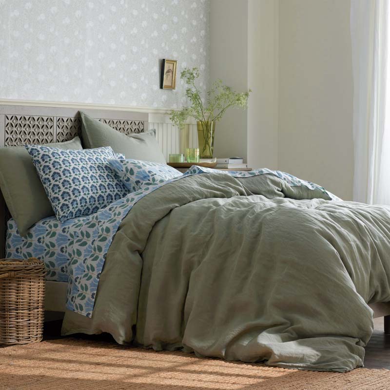 Premium Breathable Washed Linen Solid Fitted Bed Sheet