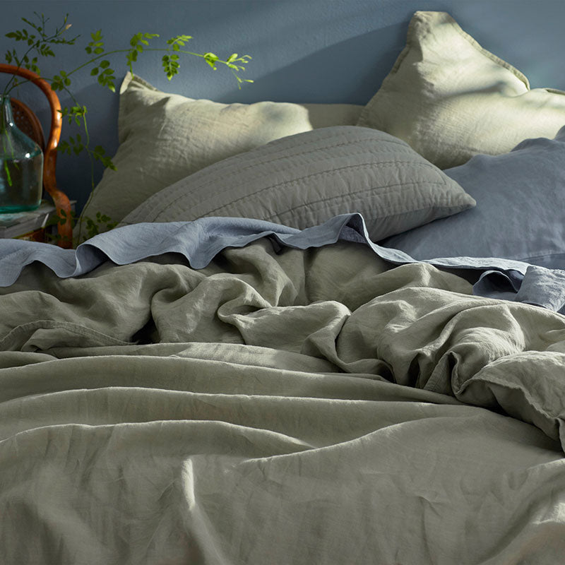 Premium Breathable Washed Linen Solid Flat Bed Sheet