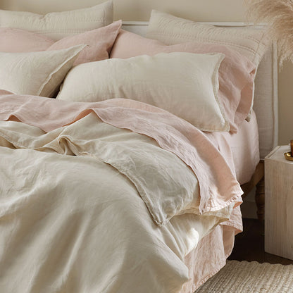 Premium Breathable Washed Linen Solid Pillowcase Set