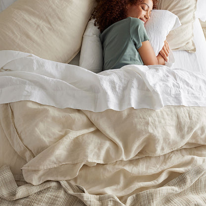 Premium Breathable Washed Linen Solid Duvet Cover