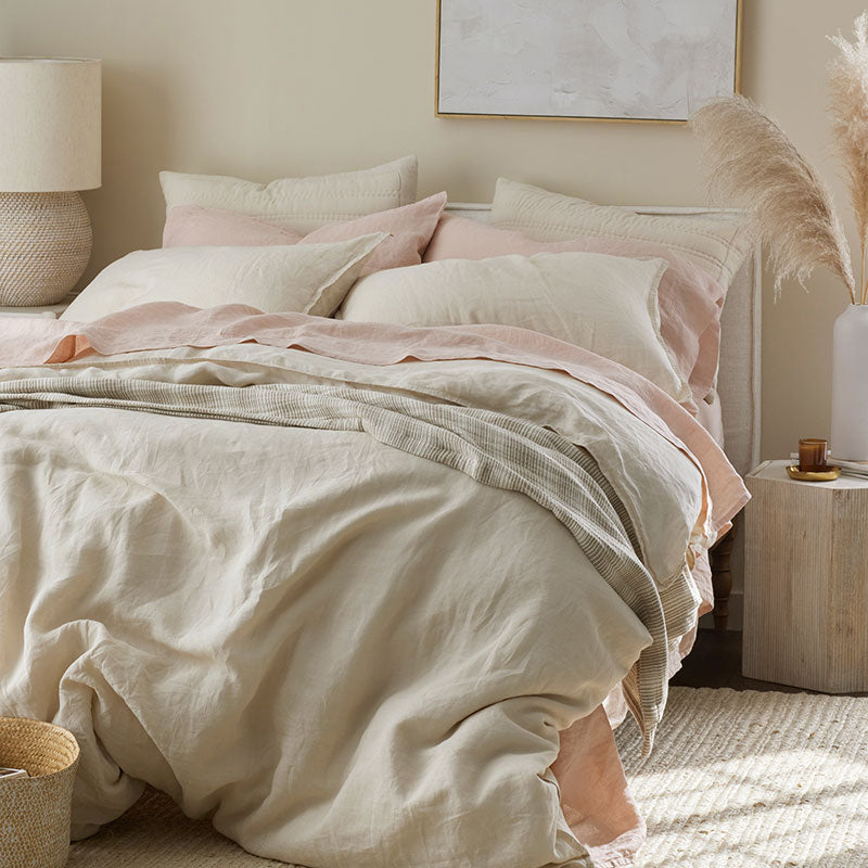 Premium Breathable Washed Linen Solid Duvet Cover