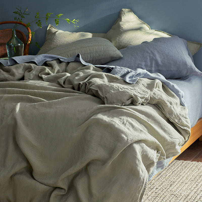 Premium Breathable Washed Linen Solid Duvet Cover