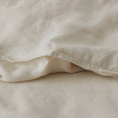 Premium Breathable Washed Linen Solid Fitted Bed Sheet