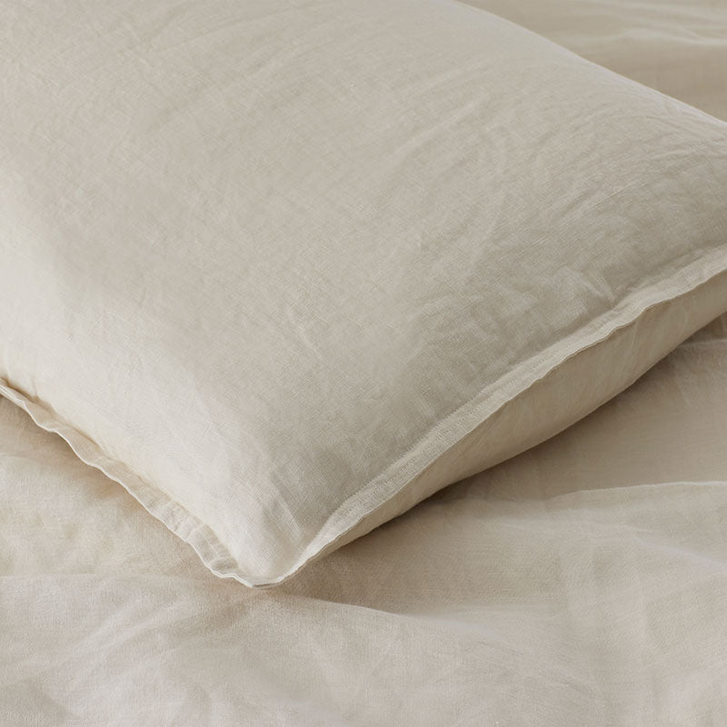 Premium Breathable Washed Linen Solid Flat Bed Sheet