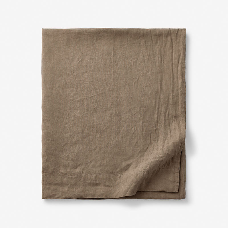 Premium Breathable Washed Linen Solid Flat Bed Sheet