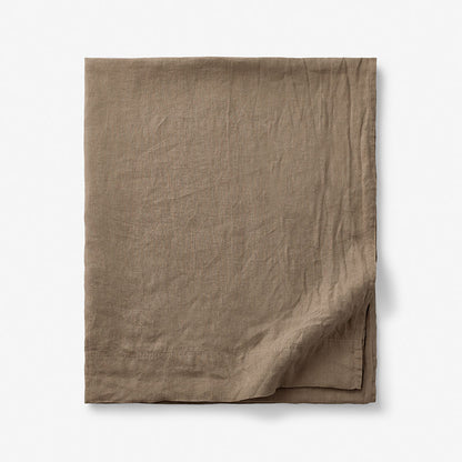 Premium Breathable Washed Linen Solid Flat Bed Sheet