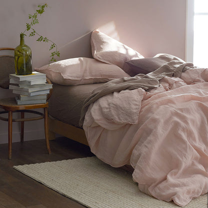 Premium Breathable Washed Linen Solid Duvet Cover
