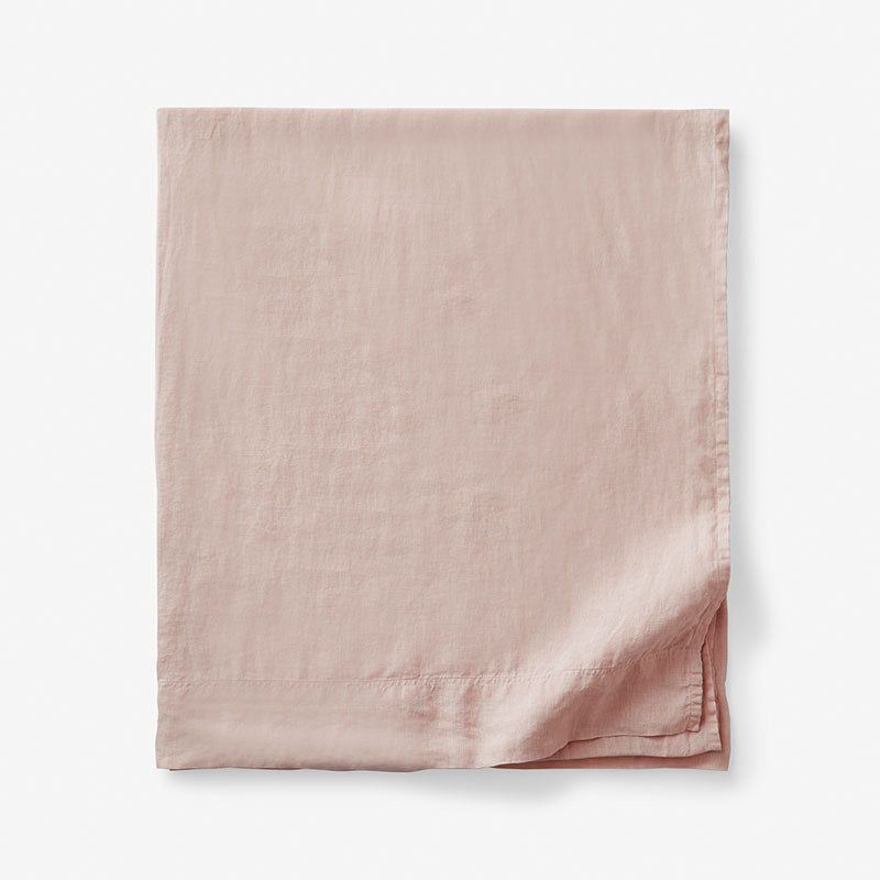 Premium Breathable Washed Linen Solid Flat Bed Sheet
