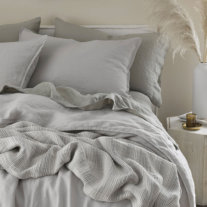 Premium Breathable Washed Linen Solid Fitted Bed Sheet