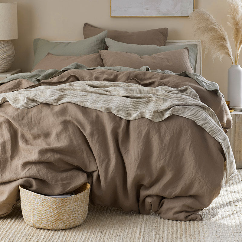 Premium Breathable Washed Linen Solid Pillowcase Set
