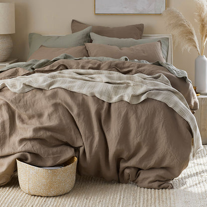 Premium Breathable Washed Linen Solid Pillowcase Set