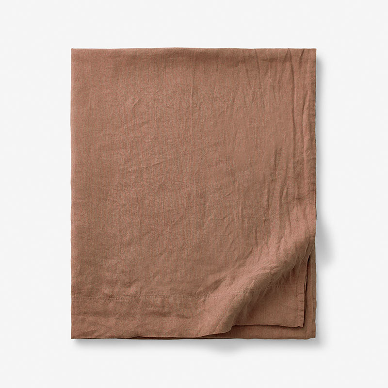 Premium Breathable Washed Linen Solid Flat Bed Sheet