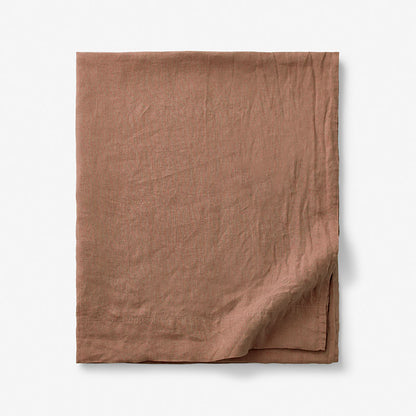 Premium Breathable Washed Linen Solid Flat Bed Sheet