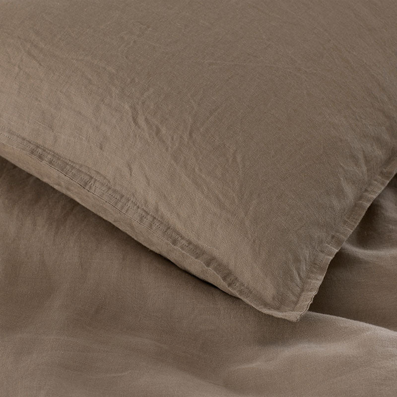 Premium Breathable Washed Linen Solid Fitted Bed Sheet