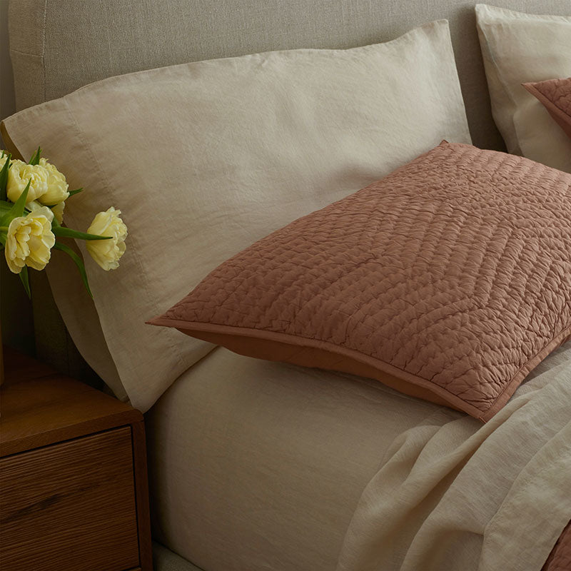 Premium Breathable Washed Linen Solid Fitted Bed Sheet