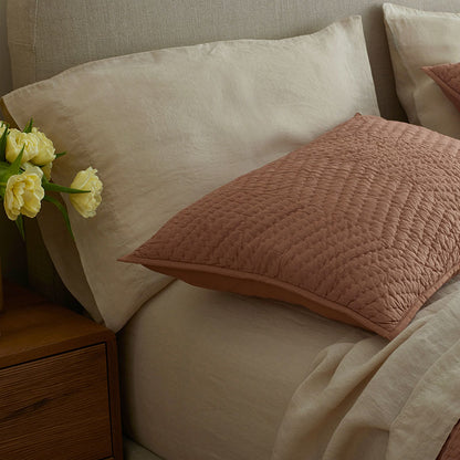 Premium Breathable Washed Linen Solid Fitted Bed Sheet