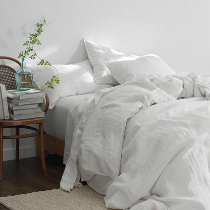 Premium Breathable Washed Linen Solid Duvet Cover