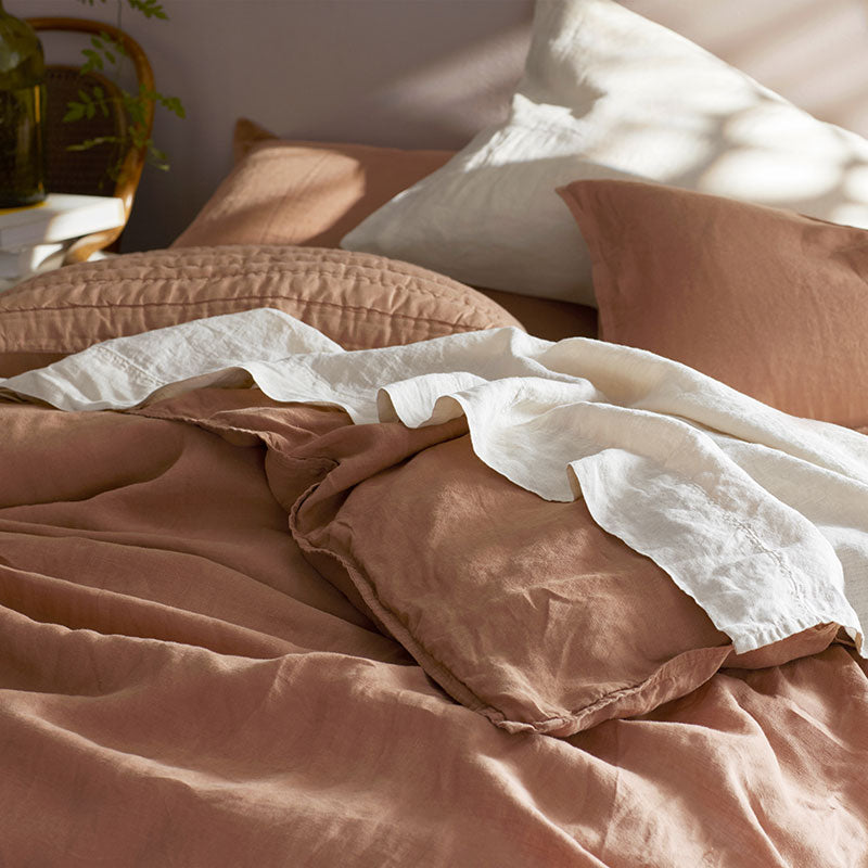 Premium Breathable Washed Linen Solid Flat Bed Sheet