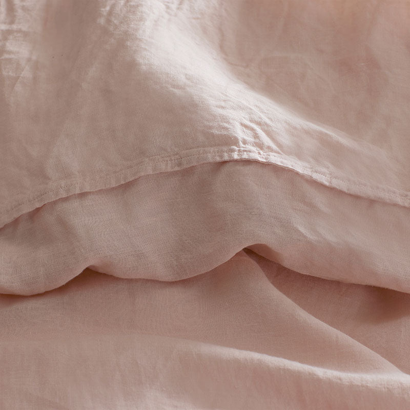 Premium Breathable Washed Linen Solid Flat Bed Sheet